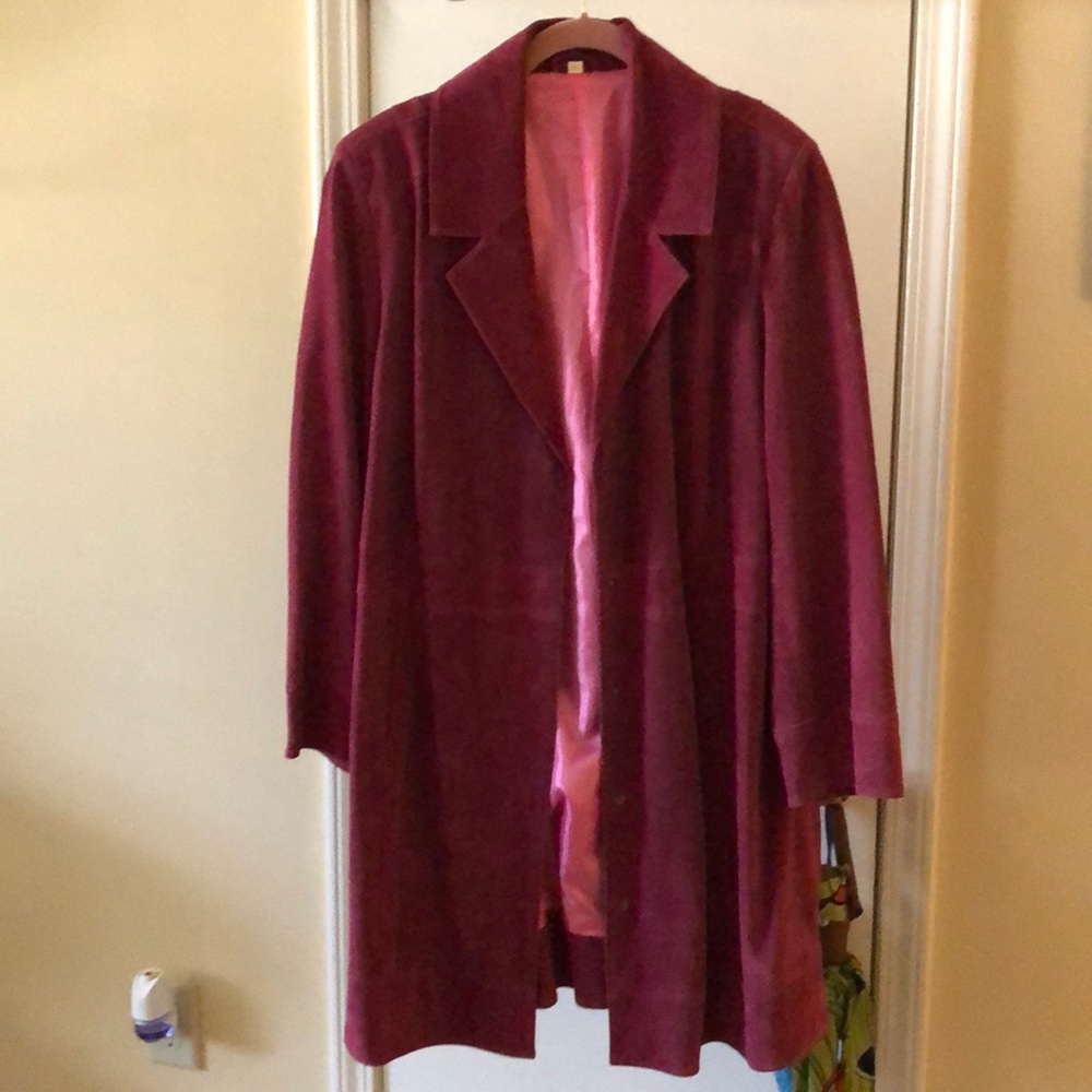 Burgundy patterned coat